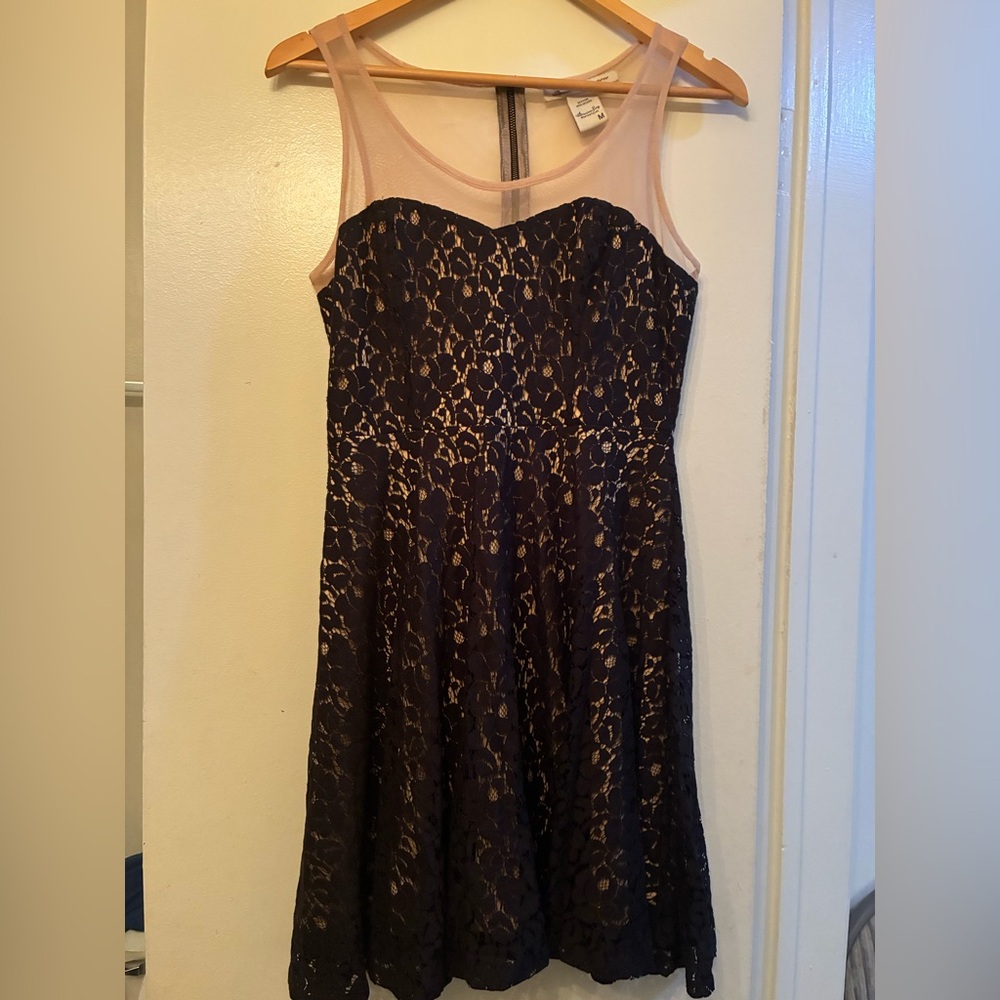 American rag cie lace illusion mini dress whimsigoth goth medium black lace M